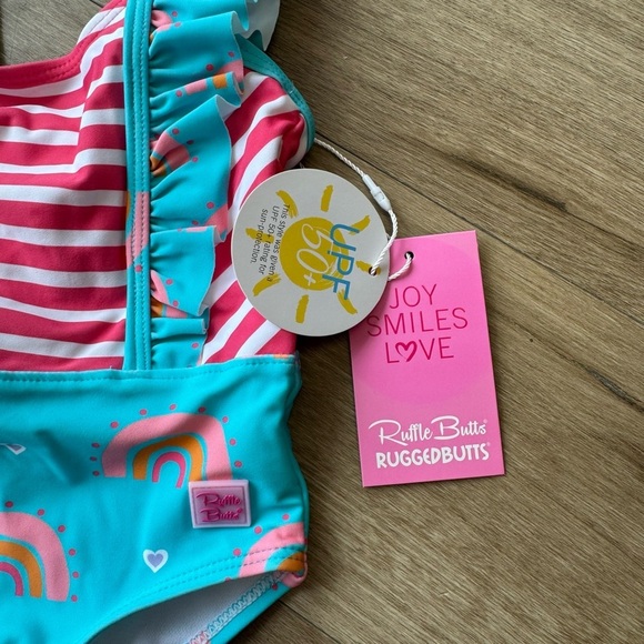 Ruffle Butts Rainbow Swimming Suit.  Girls size 18-24 months. New with tags! - Picture 5 of 8